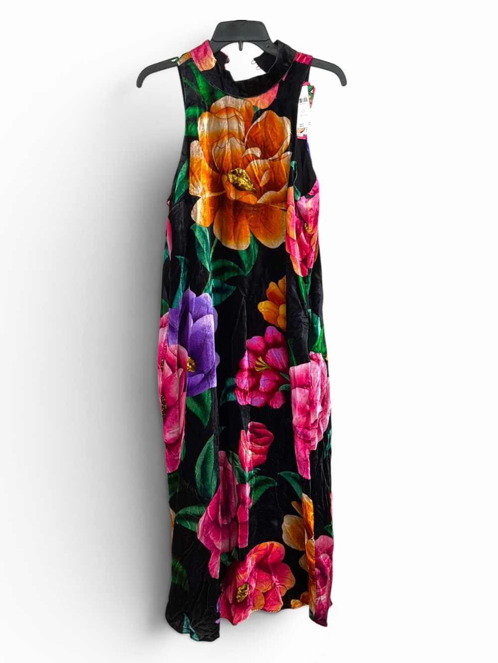 Farm Rio x Anthropology Floral Sleeveless Mock Neck Maxi Dress Size Large Petite